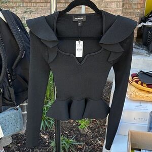 Express Black Peplum Top Size S